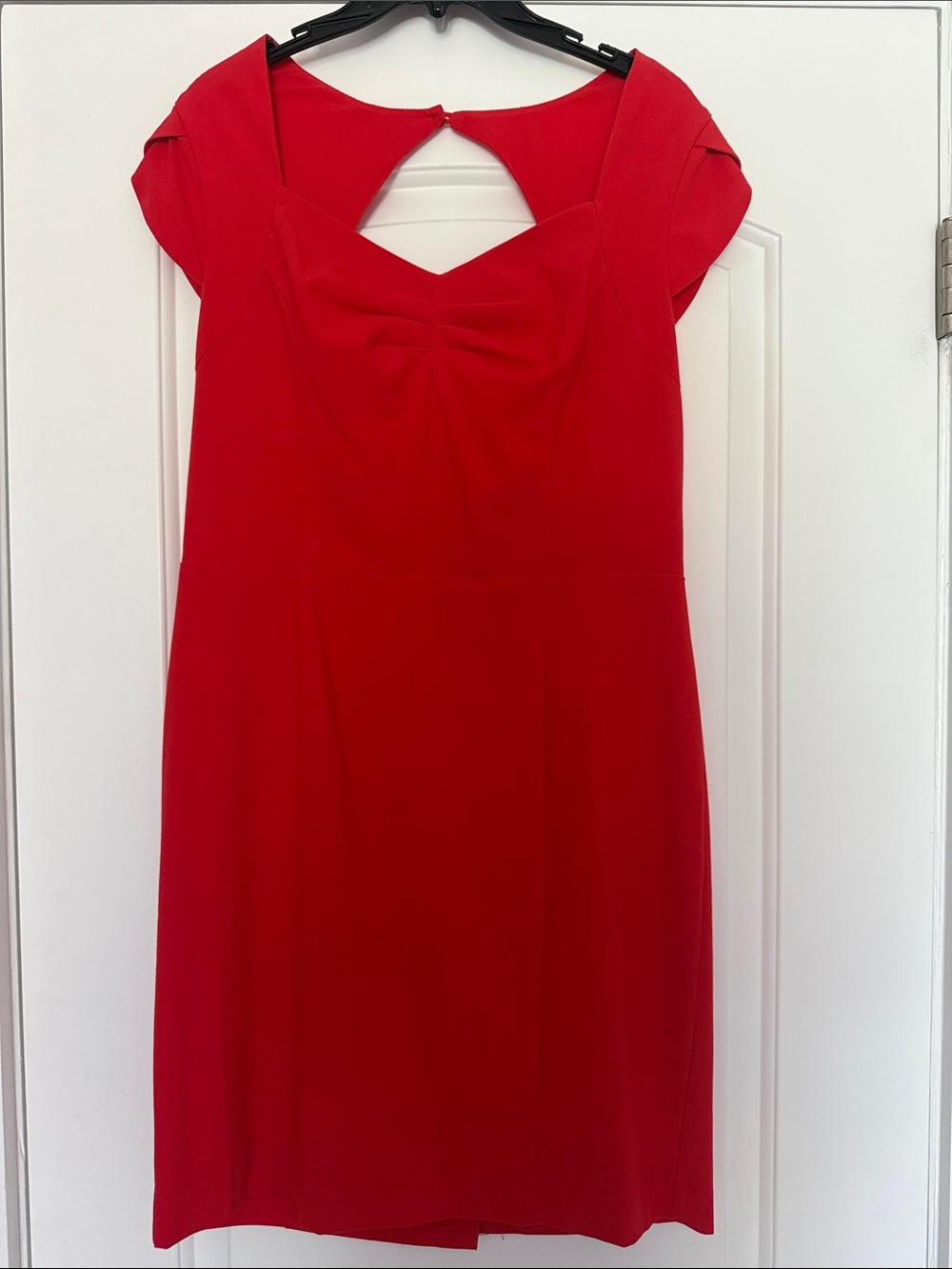 Forever 21 Red Cap Sleeve Midi Dress with Sweetheart Detail